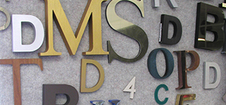 Collage of cut out letters