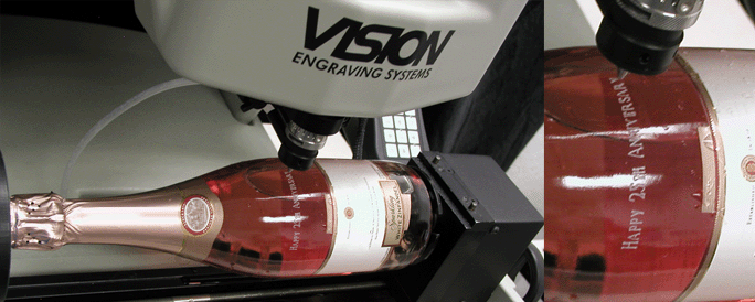 Engraved wine bottle