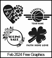 Free Engraving Clipart for February 2024.