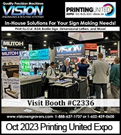 Vision's Booth at the Printing United Expo 2023.