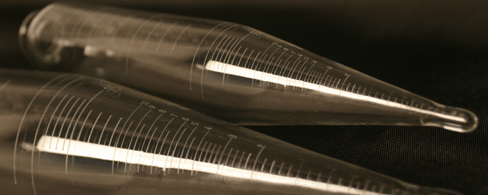 Engraved glass beaker