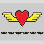 Flying Heart Graphic