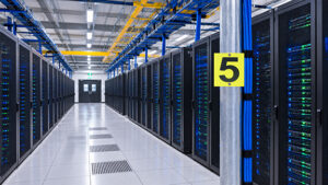 Equipment marker tag in a data center.